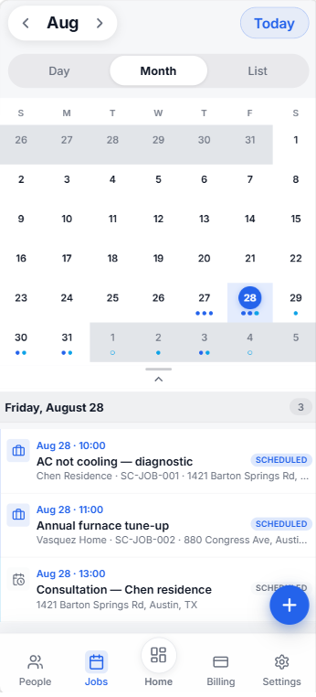 Bounty CRM mobile field app on a phone